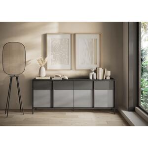 Bronte Four Door Door Sideboard - Slate Grey, Lead and Chalk Wood Finish by Andrew Piggott Contemporary Furniture