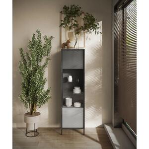 Bronte Display Cabinet - Slate Grey, Lead and Chalk Wood Finish by Andrew Piggott Contemporary Furniture