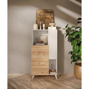 Moritz High Sideboard  - Gloss White and Cadiz Oak Finish  by Andrew Piggott Contemporary Furniture