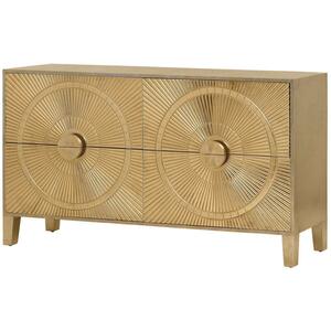 Coco Gold Embossed Metal  Four Drawer Buffet by The Arba Furniture Company