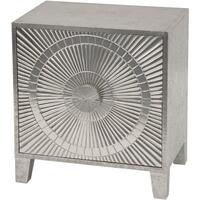 Coco Silver Embossed Metal Two Drawer Bedside by The Arba Furniture Company