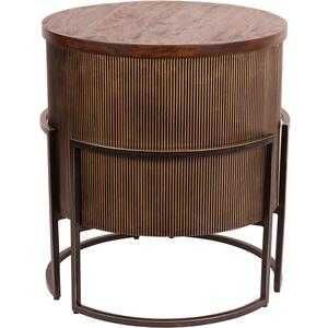 Hunter Corrugated Antique Bronze Round End Table