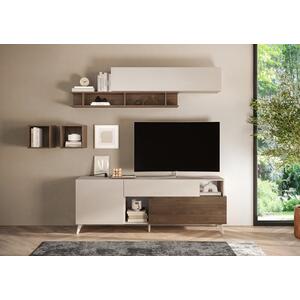 Moritz Small  TV Unit - Cashmere and Walnut Finish by Andrew Piggott Contemporary Furniture