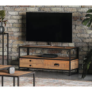 Ooki Reclaimed Wood & Black Steel Widescreen TV Cabinet