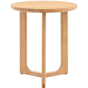 Handi Wooden Round Side Table in Natural or Smoked Oak