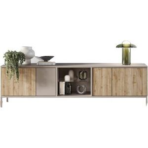 Alba Four Door TV Stand - Cashmere and Oak Finish by Andrew Piggott Contemporary Furniture