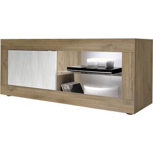 Jorgei Small TV Stand Dark Oak and  White Textured Finish by Andrew Piggott Contemporary Furniture