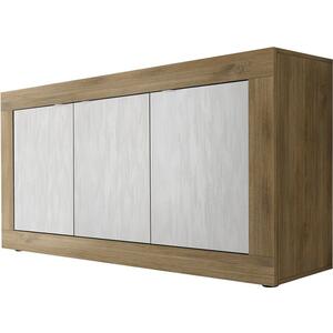 Jorgei Three Door Sideboard Dark Oak and  White Textured Finish by Andrew Piggott Contemporary Furniture