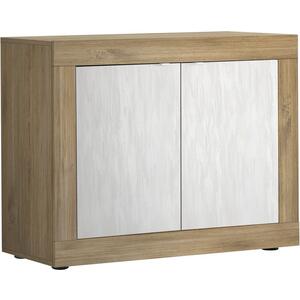 Jorgei Two Door Sideboard Dark Oak and Snow White Textured Finish