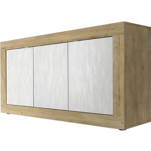 Jorgei Three Door Sideboard Light Oak and White Textured Finish by Andrew Piggott Contemporary Furniture