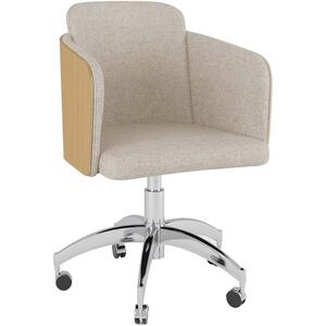 San Fran Retro Fabric Office Chair PC812 Height Adjustable - Oak or Walnut