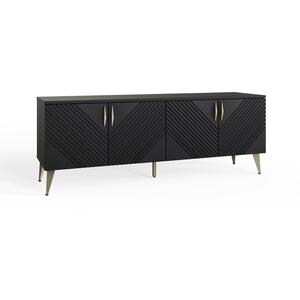 Frank Olsen AVA LED 4 Door TV Cabinet - Midnight Black by Frank Olsen Furniture