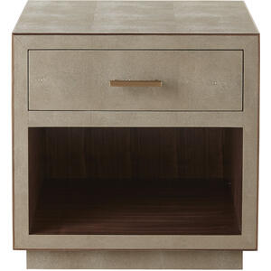 Fitz Faux Shagreen Bedside Table in Cream with 1 Drawer