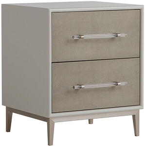 Two-drawer bedside table in grey shagreen  by Andrew Martin