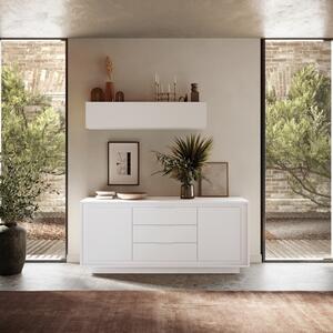 Luna Two Doors / Three Central Drawers Sideboard - Matt White  Finish by Andrew Piggott Contemporary Furniture