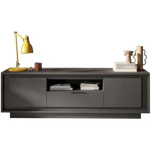 Luna Two Door/One Drawer TV Stand - Black Lava  Finish