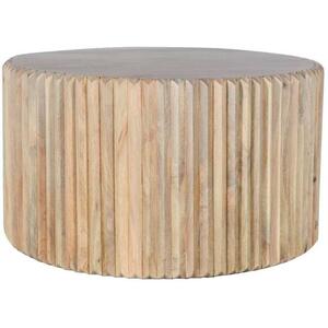 Hudson Carved Solid Mango Wood Round Coffee Table 