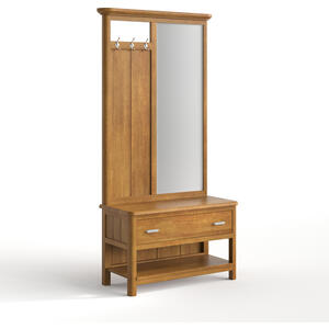 Cerdena Hall Stand with Mirror Brown Tabaco Finish