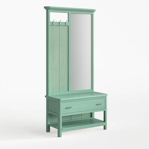 Cerdena Hall Stand with Mirror Green Verde Agua Finish