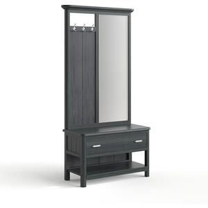 Cerdena Hall Stand with Mirror Black Finish