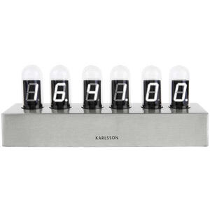 Present Time Karlsson Cathode Table Clock - Brushed Steel