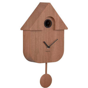 Present Time Wall Clock Modern Cuckoo - Dark wood