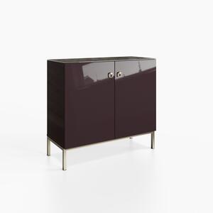 Frank Olsen LYRA 2 Door Tall Sideboard in Plum Black with LED Wireless Charging