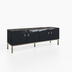 Frank Olsen LYRA 1500 TV Cabinet in Midnight Onyx Off-Black with LED Lighting