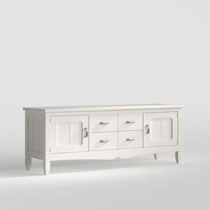 Amberes Long TV Unit Two Doors Two Drawers White Decape Finish by Carsten Mobel