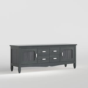 Amberes Long TV Unit Two Doors Two Drawers Black Finish