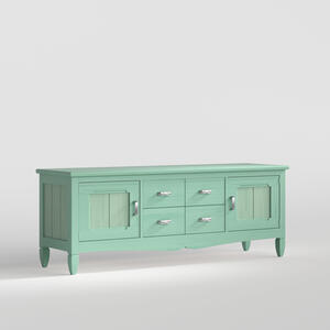 Amberes Long TV Unit Two Doors Two Drawers Green Verde Agua Finish by Carsten Mobel