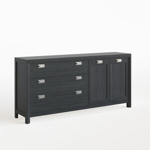 Lyon Three Drawer Two Door Sideboard Black Finish by Carsten Mobel