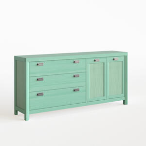 Lyon Three Drawer Two Door Sideboard - Green Verde Agua Finish by Carsten Mobel