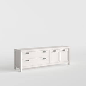 Lyon Large TV Stand White Decape Finish