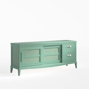 Quebec Small TV Stand  Green Verde Agua Finish by Carsten Mobel