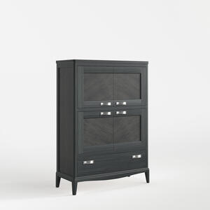 Quebec High Sideboard Four Doors One Drawer  Black Finish by Carsten Mobel