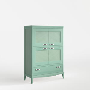 Quebec High Sideboard Four Doors One Drawer Green Verde Agua Finish