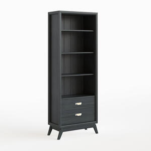 Rodas Bookcase with Two Drawers Black Finish by Carsten Mobel