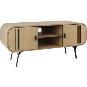 Milano Retro Curved Oak TV Stand 2 Door JF101