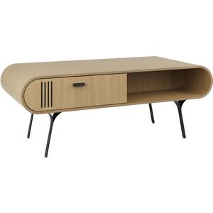 Milano Retro Curved Oak Coffee Table 2 Door JF102