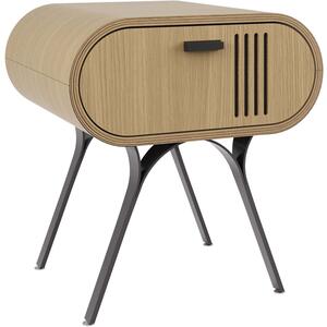 Milano Retro Curved Oak Side Table 1 Door JF103