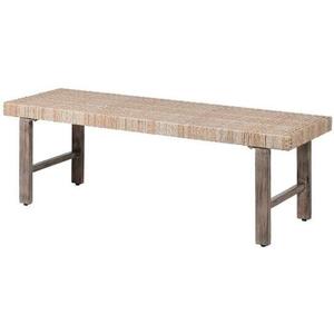 Natural Rattan & Timber Rectangular Dining Bench
