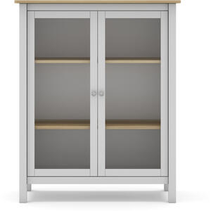 Lucena Two Door Display Cabinet - White and Waxed Pine by Andrew Piggott Contemporary Furniture