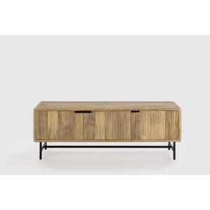 Murcia Three Door TV Stand - Mango Wood and Metal Legs by Andrew Piggott Contemporary Furniture