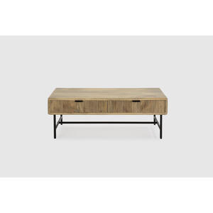 Murcia Two Drawer Coffee Table - Mango Wood and Metal Legs