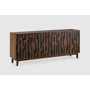 Telde 4 Door Sideboard - Mango Wood and Black Insert Design