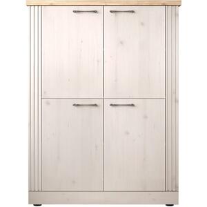 Capri 4 Door High Sideboard - Ivory & Natural Oak Finish by Andrew Piggott Contemporary Furniture