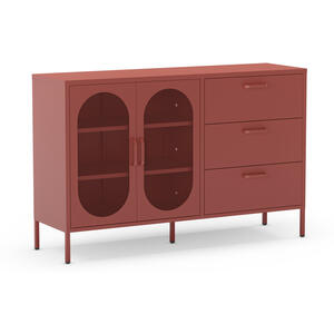 Mahon Metal Two Door/Three Drawer Sideboard - Terracotta Finish by Andrew Piggott Contemporary Furniture