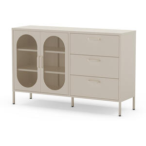 Mahon Metal Two Door/Three Drawer Sideboard - Cream Finish by Andrew Piggott Contemporary Furniture