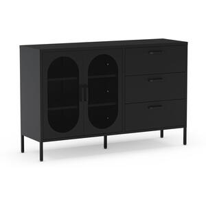 Mahon Metal Two Door/Three Drawer Sideboard - Black Finish